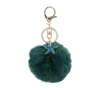 baojielai Porte-clés étoile de mer en peluche douce - Accessoire robuste en forme d'étoile de mer - Sphère en fourrure - Accessoire pour les amateurs de mode, vert foncé, as the pic show