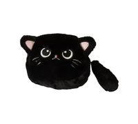 baojielai Porte-monnaie en forme de chat, pochettes en peluche, joli portefeuille avec fermeture éclair, petit sac à main pour femme sac à maquillage portable, Noir , as the pic show