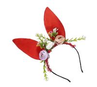 baojielai Realistics Serre-tête en forme de lapin, motif floral, accessoire de fête pour adolescent