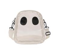 baojielai Sac à bandoulière squelette d'Halloween avec blocage des couleurs, sacoche pratique en polyuréthane, petit sac à main léger pour tenue de fête, Noir transparent, as the pic show
