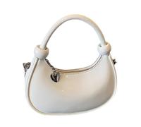 baojielai Sac à bandoulière tendance 2025 brillant pour femme avec poignée supérieure nouée et sangle de chaîne amovible pour diverses occasions, blanc, 21x14x7cm