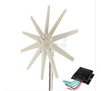 BAOJUHUIKANG 12v, Éolienne Verticale 12V-220V, 4000W, générateur éolien, éoliennes domestiques Blanches à 10 pales avec contrôleur de Charge MPPT pour Usage Maritime, Domestique et systèmes éoliens