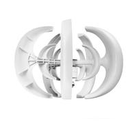 BAOJUHUIKANG 12V, Kit de générateur d'éolienne à axe Vertical 6000W 5 pales 12V/24V/48V/220V Type Lanterne Éolienne à énergie Libre Générateur à Aimant Permanent pour la Maison (Blanc)