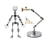 BAOJUHUIKANG 15CM, Kits d'armature pour Stop Motion de Studio 12CM-20CM Figurine en métal avec Mains et crâne pour Animation en Stop Motion et Fabrication d'argile, 13CM