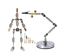 BAOJUHUIKANG 19CM, Kit de Maquette et Armature pour Animation Stop Motion Acier Inoxydable Squelette Humanoïde, Support Réglable à Articulations Multiples pour Photographie de Figurines 12-20CM