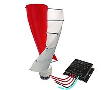 BAOJUHUIKANG 48v,16000W Axe Vertical éolienne Éolienne Hybride système Solaire avec contrôleur, 12V 24V 48V pour Le Jardin et la Maison (Rouge)