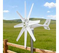 BAOJUHUIKANG 48V, Éolienne Horizontale à 8 pales 12000 W 12V 24V 48V Haute efficacité pour système Hors réseau Maison, Camping-Car, Ferme (avec contrôleur)