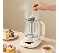 BAOJUHUIKANG Bouilloire électrique multifonctionnelle pour la Maison 1,8 L, Panneau Tactile Intelligent, minuterie programmable 24 Heures avec passoire à thé et Support pour Cuisson