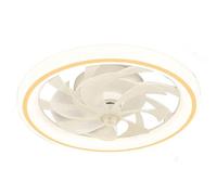 BAOJUHUIKANG d'or, Ventilateur de Plafond LED Fin Blanc avec lumière, Ventilateur Silencieux avec télécommande, Gradation illimitée, 6 Niveaux de Puissance du Vent, pour Chambre et Salon