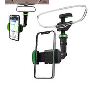 BAOK téléphone pour rétroviseur,téléphone Rotatif pour Voiture - 360 ° Rotatif Multifonctionnel Universel Support Réglable Berceau Voiture Support pour Tous Les Téléphones