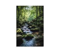 BAOKADE Impression sur toile de paysage d'arbres et de montagnes - Décoration murale pour salon, chambre à coucher - 60 x 90 cm (l x L)