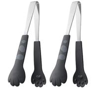 Baokuan 2pcs Mini Clip Alimentaire Multifonctionnel avec Chat À L'épreuve Cat Caw Forme Silicone en Acier Inoxydable Pating pour Les Bonbons Barbecue Buffet Salad Ice