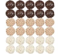 Baokuan 30pcs Boules en Osier en Rotin Bobs Bol De Remplissage en Vase Ornements Arôme Balles De Dffuser pour Le Mariage À Maison Suspendue Table De Décoration Confetti