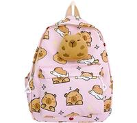 Baokuan À Dos Capybara De Dessin Animé pour Enfants, D'école Capybara Mignon, À Dos Capybara Drôle De Grande Capacité, en Nylon pour Étudiants, pour Ordinateur Portable, Adolescents,