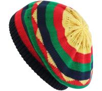 Baokuan Béret Rasta Jamaïcain Coloré Bonnet Mode Hip Hop Couvre- pour Tenue Décontractée Costume De Fête Spéciales