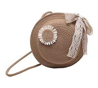 Baokuan De Paille D'été Petit De Paille Frais Tissé Mode Décontracté Petit Design Sacs Sacs À Corps Cross-Tissu Voleur Petit Rond