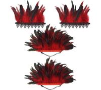 Baokuan Ensemble D'accessoires Gothiques pour Reine Maléfique avec Châle Manchette en Plumes pour Halloween, Cosplay, Costume De Corbeau Gothique