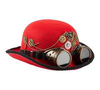 Baokuan Haut-de-Forme Steampunk avec Lunettes - Coiffe Gothique Victorienne Unisexe, Chapeau Industriel pour Hommes Femmes, Accessoire De Costume De Cosplay pour Halloween