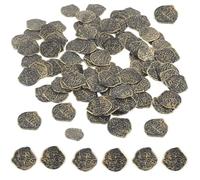 Baokuan Lot de 100 Jetons De Coffre en Plastique pour Jeux De, Pièces De Monnaie Doublon, pour Soirée Cosplay sur Le Thème des Aventures