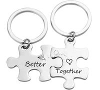 Baokuan Porte-clés Puzzle pour Couples, Porte-clés Assortis, Cadeaux De Saint-Valentin d'anniversaire