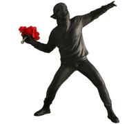 Baokuan Sculpture Décoration, Sculptures Banksy Lanceur De Fleurs Statue Modèle Ornements Modernes Figure Stable pour Bureau, Table, Salon, Chambre À Coucher