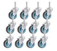 BAOLIHUI M10×30mm Roulettes Pivotantes 50mm pour Meubles - 12 Pcs Charges Lourdes 50kg par Roue - Transport Petit Caoutchouc pour Chariot