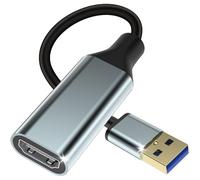 baolongking Adaptateur USB vers HD pour Moniteur Convertisseur HD 1080P Connecteur Câble Sortie pour Ordinateur Portable Bureau avec Plusieurs Windows 11/10/8.1/8/7, Mac (Gris USB vers HD)