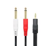 baolongking Câble Audio Jack 3.5mm vers Double 6.35mm, 2 x 6.35 Mâle vers 3.5 Mâle Mono Câble Y Splitter pour Téléphone,Tablette,Cinéma Maison,Table de Mixage (7.5m)