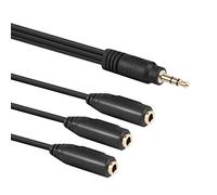 Baolongking Câble Audio Répartiteur Stéréo 3,5 mm Mâle Vers 3 Femelles Plaqué Or 30 Cm