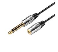 baolongking Câble d'extension de casque en aluminium de 6,35 mm avec prise jack stéréo femelle 3,5 mm - 3,5 mm