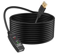 baolongking Câble d'extension USB 15 m, répéteur actif USB 2.0 A mâle vers A femelle, longs câbles avec amplificateur de signal (15 m)