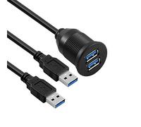 baolongking Câble et prises Dual USB 3.0 pour tableau de bord de voiture, bateau, moto 1 mètre
