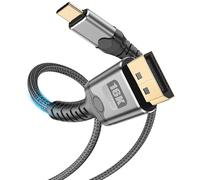 baolongking Câble USB C vers DisplayPort 2.1, 16 K @ 60 Hz, 8 K @ 120 Hz, 4 K @ 240 Hz, câble unidirectionnel Thunderbolt 3/4/5 vers DP, compatible avec MacBook Pro/Air, iPhone 16 Pro/Max, XPS, Mac