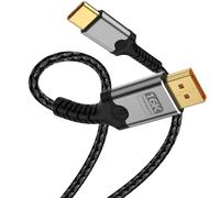 baolongking Câble USB C vers DisplayPort 2.1, 16 K @ 60 Hz, 8 K @ 120 Hz, 4 K @ 240 Hz, câble unidirectionnel Thunderbolt 3/4/5 vers DP, compatible avec MacBook Pro/Air, iPhone 16 Pro/Max, XPS, Mac