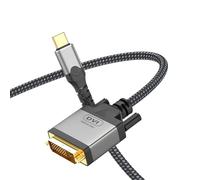 baolongking Câble USB C vers DVI en nylon tressé, 4 K 30 Hz, USB 3.1 de type C vers DVI, convient pour téléphones mobiles, ordinateurs portables, tablettes, projecteurs, écrans (1,8 m)