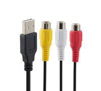 baolongking Câble USB vers 3RCA, Prise USB mâle vers 3 prises RCA femelles, Splitter, Câble adaptateur audio vidéo AV composite (USB M/3RCA F 1,5 m)
