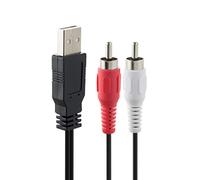 baolongking Câble USB vers RCA, Câble RCA vers USB, Convertisseur Audio AV USB 2.0 Mâle vers 2 RCA Mâle pour Caméra Vidéo Audio Splitter Adaptateur Câble 1,5m (USB M/2RCA M)