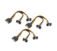 Baolongking Lot de 3 câbles d'alimentation SATA 15 broches mâles vers 2 x SATA 15 broches femelle angle vers le bas