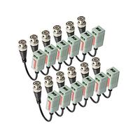 Baolongking Lot de 6 paires (12 pièces) de câbles émetteurs-récepteurs vidéo BNC pour vidéosurveillance