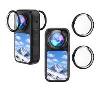 Baomaeyea Paire de protège-objectifs compatibles avec Insta360 X6 | Verre pour filmer en extérieur, revêtement anti-imperméable, anti-rayures, support encliquetable, reconnaissance automatique