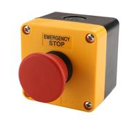 BAOMAIN Bouton d'Arrêt d'Urgence Momentané, Interrupteur à Bouton-Poussoir Rouge avec Boîtier Étanche, 660V 10A, Contact 1NO 1NC, Commutateur de Sécurité Industriel Résistant aux Intempéries