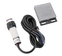 Baomain Capteur photoélectrique E3F-R2N2 rétroréfléchissant Interrupteur capteur optique DC 10-30 V NPN NC Distance de détection 2 m avec panneau réflecteur