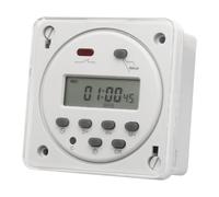 BAOMAIN CN101A Programmateur Hebdomadaire Digital DC/AC 12V, Interrupteur Horaire LCD 16A avec Couvercle Étanche, Minuterie Programmable 28 Programmes on/Off pour Solaire et Bateau