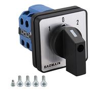 Baomain Commutateur rotatif universel SZW26-20/D202.2 660 V 20 A 1-0-2 3 positions 8 bornes Fonction de verrouillage
