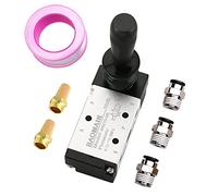 Baomain Électrovanne pneumatique à commande manuelle Push-Pull 4H210-08 PT 6,35 mm 5 voies 2 positions à levier manuel avec raccords