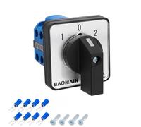 BAOMAIN LW28-20 Commutateur rotatif universel marche/arrêt 20 A 550 V 50 Hz Certifié CE IP20 (2 pôles 3 positions)