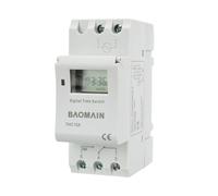 BAOMAIN THC15A Interrupteur Horaire Programmable Digital AC 220V 16A , Minuterie Hebdomadaire sur Rail DIN avec Écran LCD, Programmateur Électronique pour Éclairage, Chauffe-eau et Appareils Ménagers