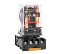 BAOMIAN Relais de Puissance Électromagnétique MK2P-I, Bobine AC 220V/230V, DPDT 8 Broches, avec Socle de Montage sur Rail DIN 35mm, Interrupteur de Relais Industriel à Usage Général