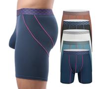 Baoneite Boxer de sport pour homme - Respirant - Long sans couture - Pour l'été et le sport, Mélange de 5 couleurs, S