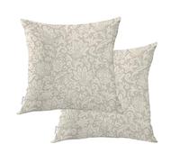 BaoNews Begie Plant Floral Outdoor Throw Pillow Covers,Pastels Flowers Foliage Cushion Cover Digital Water Resistant Linen Blend Hidden Zipperl Indoor Pillows for Hair Skin Square 22X22 in 2 Pcs